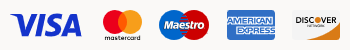 Visa, Mastercard, American Express and PayPal