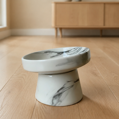 Handmade Elevated Ceramic Pet Bowl – Wide Whisker-Friendly Cat & Dog Bowl – 350 ml