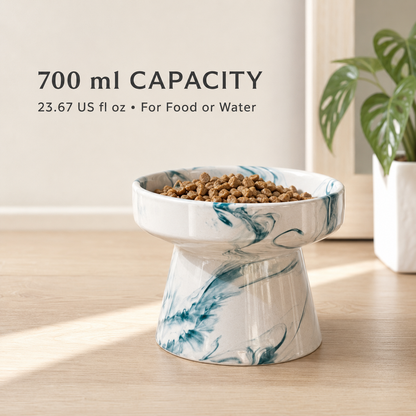 Terralora Ebru Elevated Ceramic Pet Bowl – 700 ml