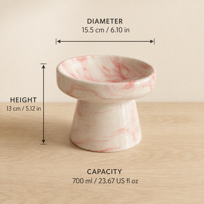 Terralora Ebru Elevated Ceramic Pet Bowl – 700 ml