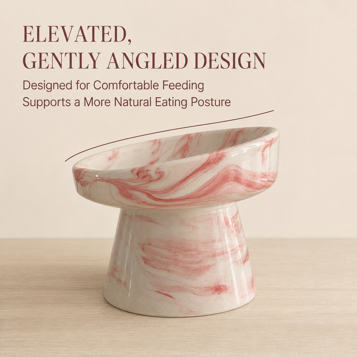 Terralora Ebru Elevated Ceramic Pet Bowl – 700 ml