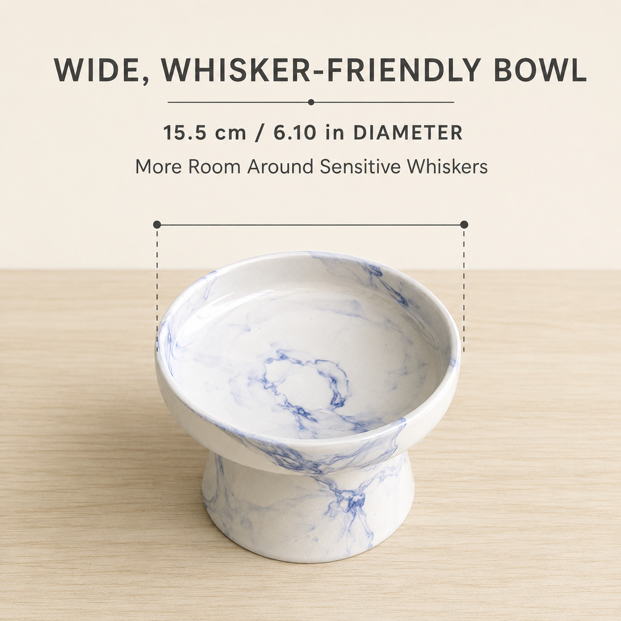 Terralora Ebru Elevated Ceramic Pet Bowl – 700 ml
