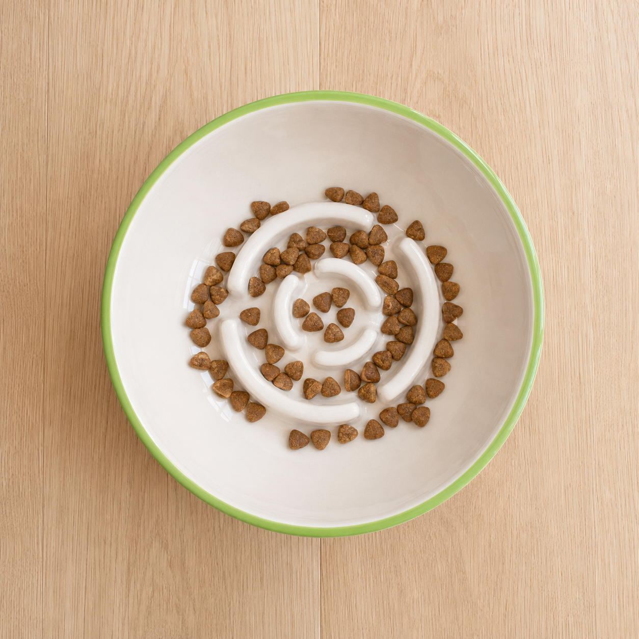 Handmade Elevated Ceramic Slow Feeder Bowl for Cats & Small Dogs