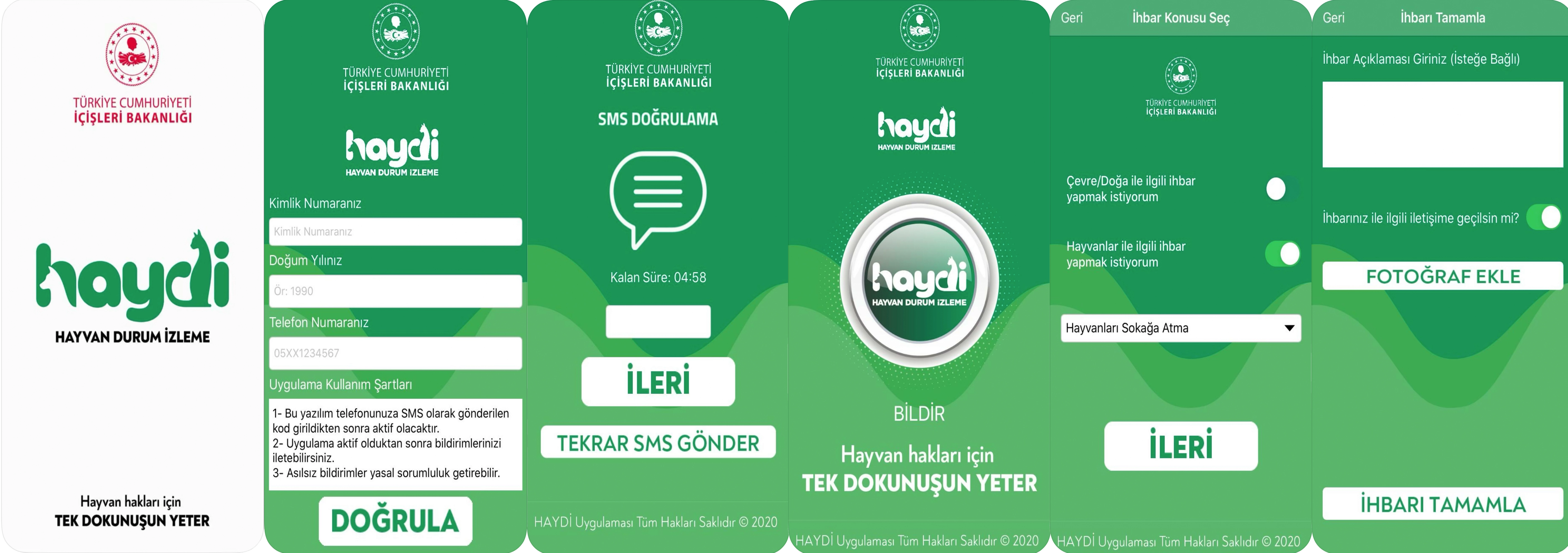 haydi application in-app screenshots
