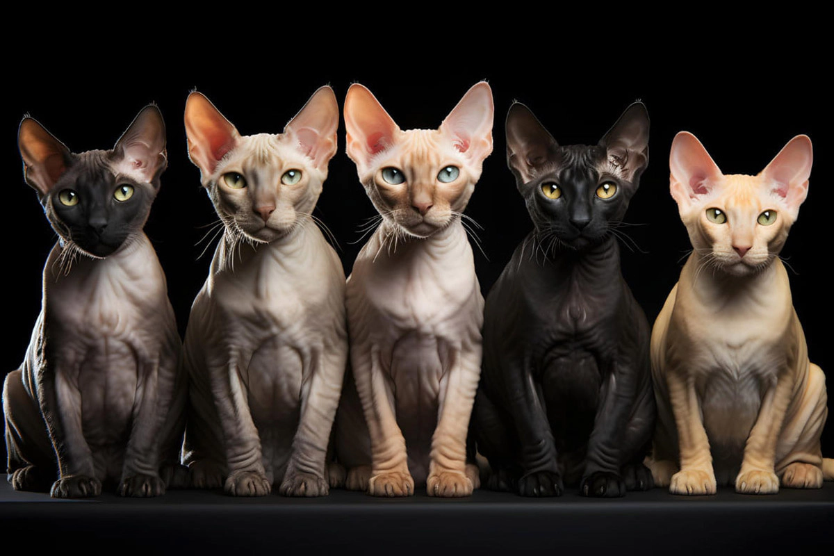 Hairless cats together