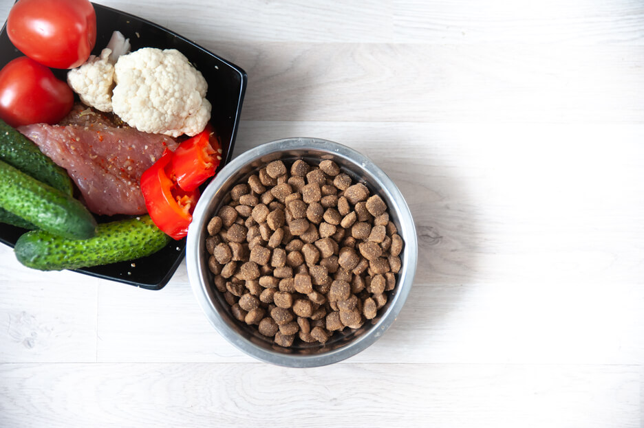 Plate containing protein, carbohydrate and fat sources