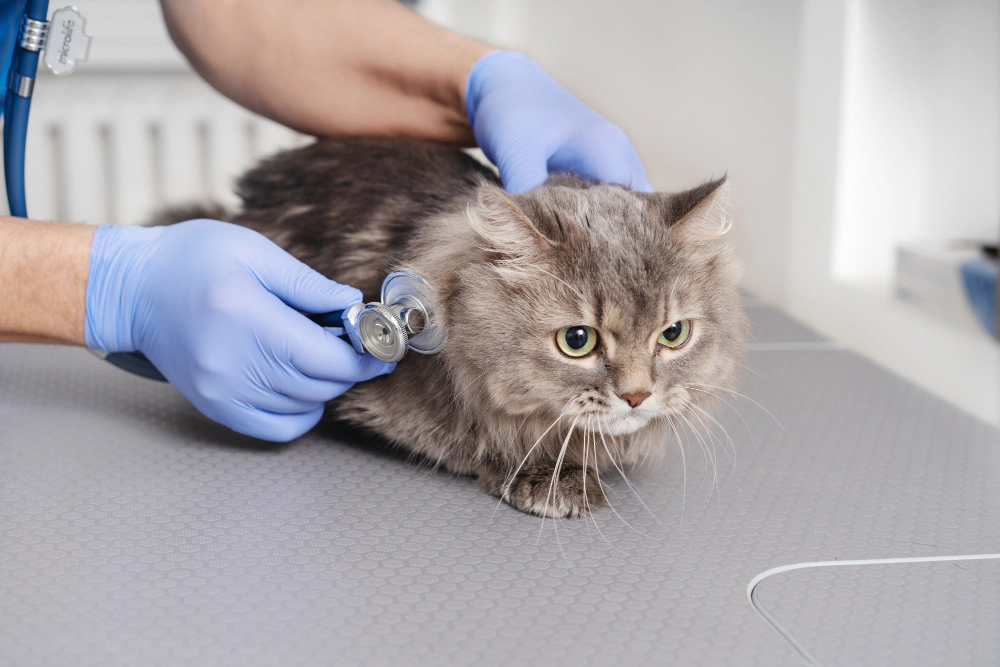 Cat undergoing examination