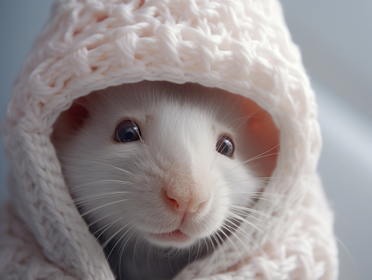 Hamster covered in a blanket