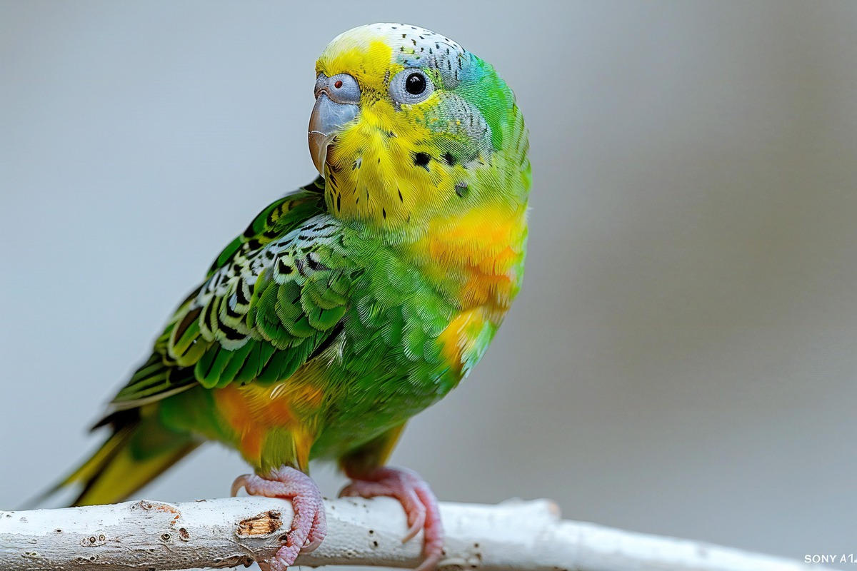 A budgie with yellow and green feathers