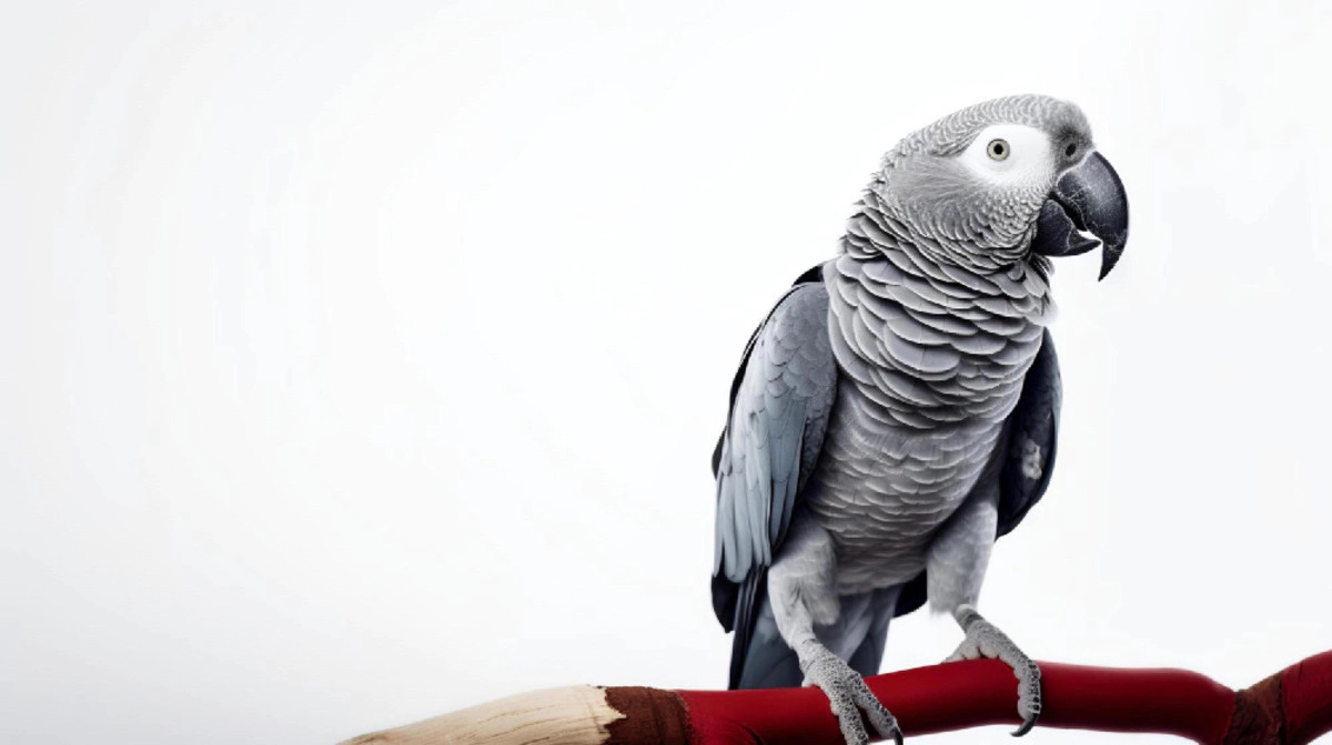 An African parrot perched on a branch