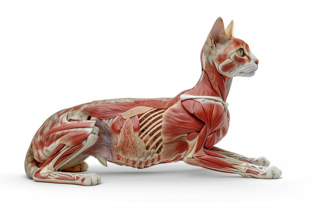 Image of the cat's muscular system