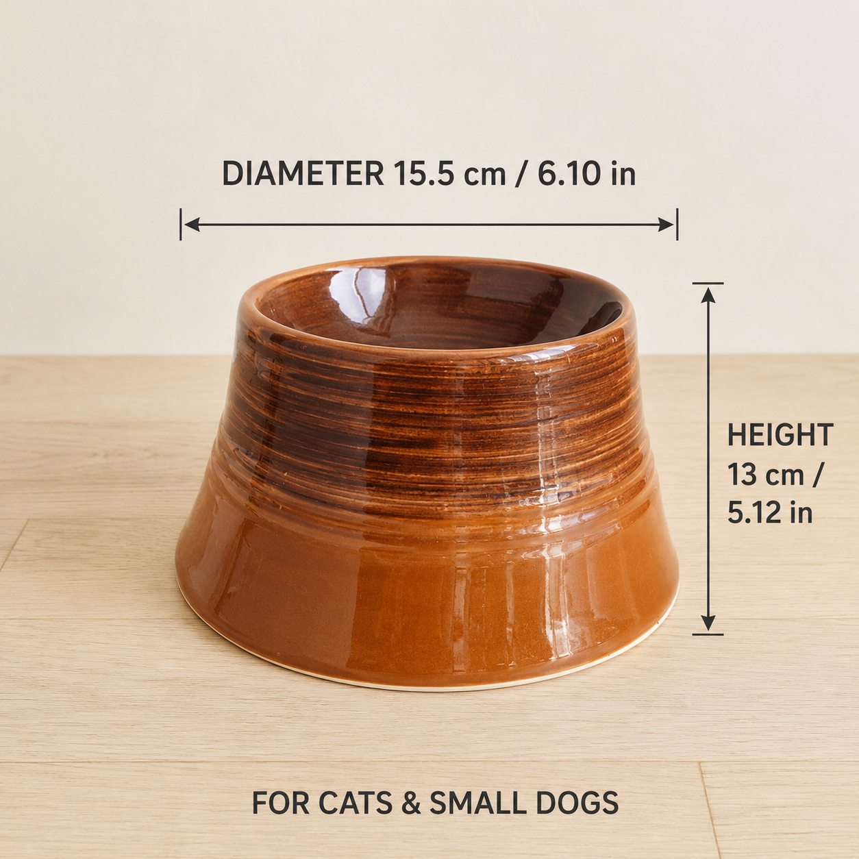 Handmade Elevated Ceramic Cat Bowl – Gently Tilted Whisker-Friendly Pet Bowl
