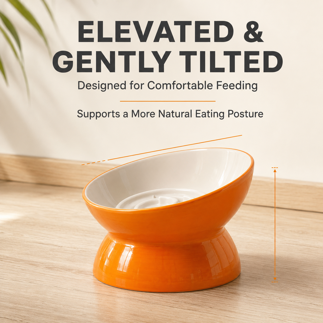 Handmade Elevated Ceramic Slow Feeder Cat Bowl – Spiral Design, 550 ml / 18.60 fl oz