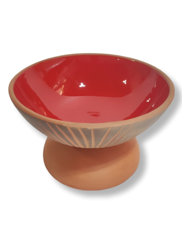 Rustic Footed Ceramic Bowl – 25 cm